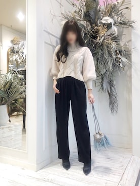 「LA BELLE ETUDE（ラベルエチュード）のアイテム（ニット/セーター）」を使った、るうさん（レディース・162cm）の冬コーディネート