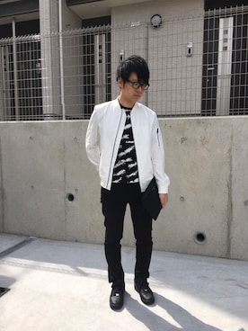 「BLACK LABEL CRESTBRIDGE（ブラックレーベル・クレストブリッジ）のアイテム（ブルゾン）」を使った、ymoさん（メンズ・171cm）の春コーディネート