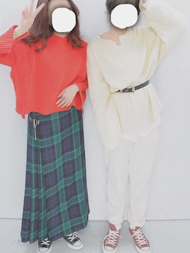 「BEAMS（ビームス）のアイテム（イヤリング）」を使った、か ぁ こさん（レディース・156cm）の冬コーディネート