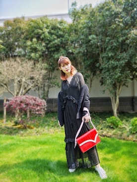 「spring」｜「アイテム（ステンカラーコート）」を使った、huntingbearさん（レディース・171cm）の春コーディネート