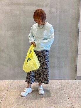 「ASTRAET（アストラット）のアイテム（スウェット）」を使った、Kimika Asahiさん（レディース・165cm）の夏コーディネート