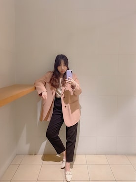 「LOVFEE（ラッフィ）のアイテム（ジャケット/アウター）」を使った、檸檸さん（レディース・153cm）の春コーディネート