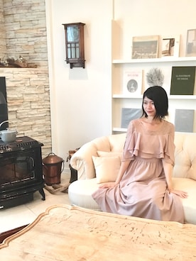 「アイテム（ドレス、ピンク系）」を使った、リンさん（レディース・168cm）の夏コーディネート