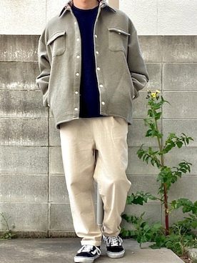 「classicalelf（クラシカルエルフ）のアイテム（チノパンツ）」を使った、シータケさん（メンズ・165cm）の春コーディネート