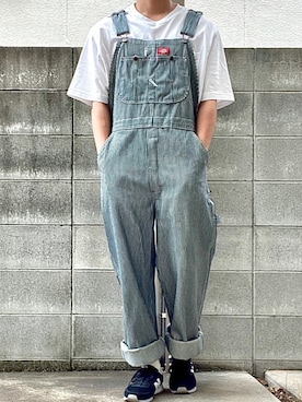 「アイテム（オールインワン・サロペット）」を使った、シータケさん（メンズ・165cm）の夏コーディネート