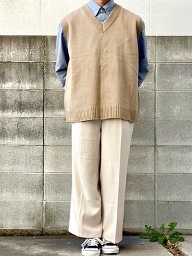 「Chillfar（チルファー）のアイテム」を使った、シータケさん（メンズ・165cm）の春コーディネート