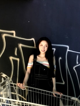 「HYSTERIC GLAMOUR（ヒステリックグラマー）のアイテム（サロペット/オーバーオール）」を使った、有占帆さん（レディース・163cm）の夏コーディネート