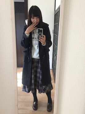 「earth music&ecology（アースミュージックアンドエコロジー）のアイテム（ダッフルコート）」を使った、rioさん（レディース・166cm）の春コーディネート