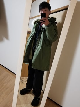 「Calvin Klein（カルバン・クライン）のアイテム（セットアップ）」を使った、　K.Daisuke さん（メンズ・176cm）の冬コーディネート