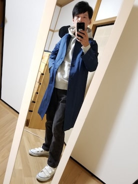 「Champion」｜「アイテム（ステンカラーコート）」を使った、　K.Daisuke さん（メンズ・176cm）の秋コーディネート