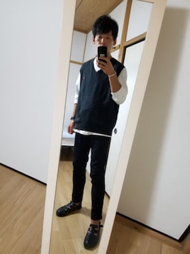 「knitvest」｜　K.Daisuke さん（メンズ・176cm）の秋コーディネート