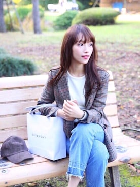 「passage mignon/flaneur（パサージュミニョンフラヌール）のアイテム（帽子）」を使った、まお♡さん（レディース・163cm）の冬コーディネート