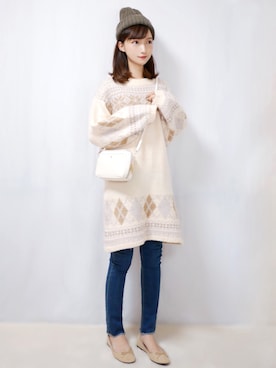 「florist」｜「アイテム（ニットキャップ/ビーニー）」を使った、まお♡さん（レディース・163cm）の秋コーディネート