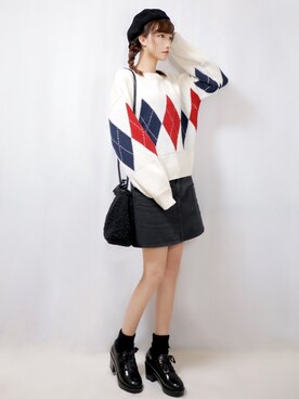 「LAULHERE（ロレール）のVERITABLE/ベリタブル（ハンチング/ベレー帽）」を使った、まお♡さん（レディース・163cm）の秋コーディネート