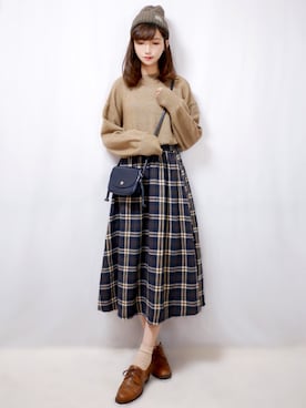「pairpair」｜「アイテム（帽子）」を使った、まお♡さん（レディース・163cm）の秋コーディネート