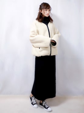 「CONVERSE（コンバース）のconverse コンバース ALL STAR 100 COLORS OX オールスター 100 カラーズ オックス 32861791 BLACK（スニーカー）」を使った、まお♡さん（レディース・163cm）の秋コーディネート