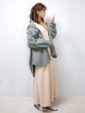 「アントマリーズ」｜「アイテム（カバーオール）」を使った、まお♡さん（レディース・163cm）の冬コーディネート