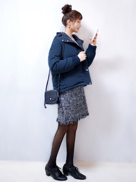 「florist」｜「アイテム（ダウンジャケット/コート）」を使った、まお♡さん（レディース・163cm）の冬コーディネート