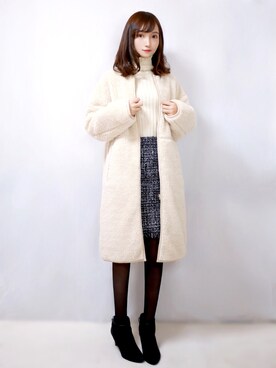 「NOLLEY’S（ノーリーズ）のアイテム（その他アウター）」を使った、まお♡さん（レディース・163cm）の冬コーディネート