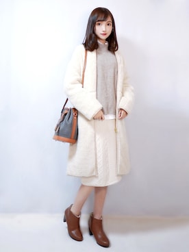 「NOLLEY’S（ノーリーズ）のアイテム（その他アウター）」を使った、まお♡さん（レディース・163cm）の冬コーディネート