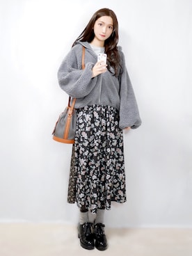 「amelier MAJESTIC LEGON（アメリエルマジェスティックレゴン）のアイテム」を使った、まお♡さん（レディース・163cm）の冬コーディネート