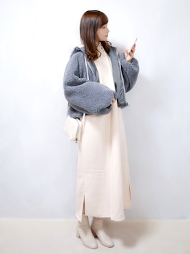 「SUGAR BISKET（シュガービスケット）のアイテム（その他アウター）」を使った、まお♡さん（レディース・163cm）の冬コーディネート