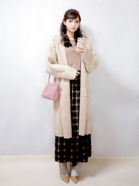 「SUGAR BISKET（シュガービスケット）のアイテム（その他アウター）」を使った、まお♡さん（レディース・163cm）の冬コーディネート