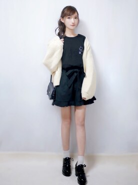 「ネコ」｜「アイテム（その他シューズ）」を使った、まお♡さん（レディース・163cm）の春コーディネート