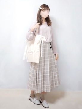 「AmbreNeige」｜「アイテム（ローファー）」を使った、まお♡さん（レディース・163cm）の春コーディネート