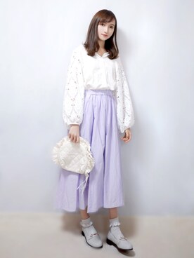 まお♡さんの「【WEB限定】【Gigi】綿シルクロングスカート」を使ったコーディネート