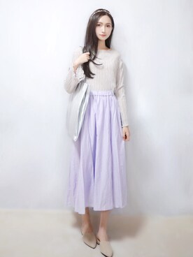 まお♡さんの「【WEB限定】【Gigi】綿シルクロングスカート」を使ったコーディネート