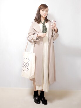 「URBAN RESEARCH（アーバンリサーチ）のアイテム（トレンチコート）」を使った、まお♡さん（レディース・163cm）の春コーディネート