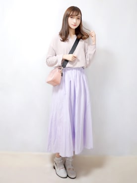 「AmbreNeige」｜「アイテム（ローファー）」を使った、まお♡さん（レディース・163cm）の春コーディネート