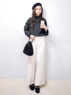 「florist」｜「アイテム（ハンチング/ベレー帽）」を使った、まお♡さん（レディース・163cm）の春コーディネート