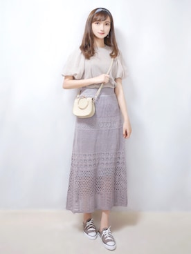 「FUN.TRINITY（ファン トリニティー）のアイテム（トップス）」を使った、まお♡さん（レディース・163cm）の春コーディネート