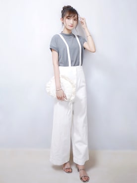 「sakishimatokyo」｜「アイテム（サロペット/オーバーオール）」を使った、まお♡さん（レディース・163cm）の春コーディネート