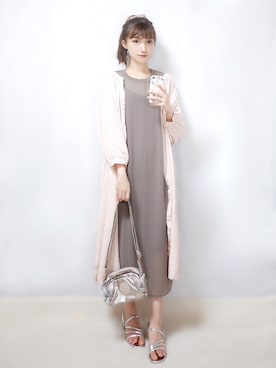 「Happy John（ハッピージョン）のアイテム（シャツワンピース）」を使った、まお♡さん（レディース・163cm）の夏コーディネート