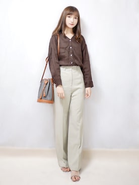 「florist」｜「アイテム（スラックス）」を使った、まお♡さん（レディース・163cm）の夏コーディネート