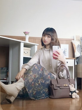 「リップスター」｜「アイテム（ブーツ）」を使った、まお♡さん（レディース・163cm）の秋コーディネート