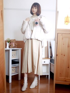 「sakishimatokyo」｜「アイテム（ダウンジャケット/コート）」を使った、まお♡さん（レディース・163cm）の秋コーディネート