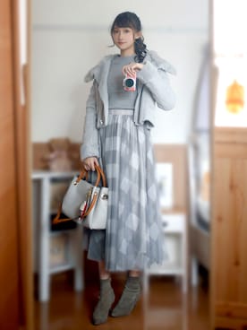 「ROYAL PARTY（ロイヤルパーティー）のアイテム（その他アウター）」を使った、まお♡さん（レディース・163cm）の冬コーディネート