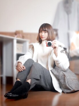 「KBF+」｜「アイテム（ブルゾン）」を使った、まお♡さん（レディース・163cm）の冬コーディネート