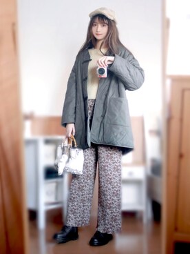 「sakishimatokyo（サキシマトーキョー）のアイテム（ブルゾン）」を使った、まお♡さん（レディース・163cm）の冬コーディネート
