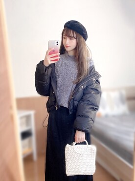「sakishimatokyo」｜「アイテム（ハンチング/ベレー帽）」を使った、まお♡さん（レディース・163cm）の冬コーディネート