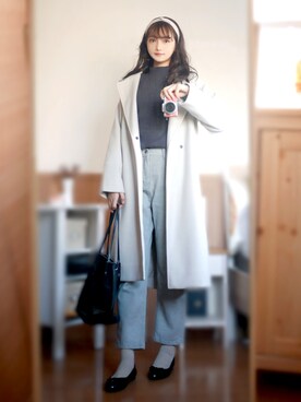 「アーバンリサーチ」｜「アイテム（チェスターコート）」を使った、まお♡さん（レディース・163cm）の冬コーディネート
