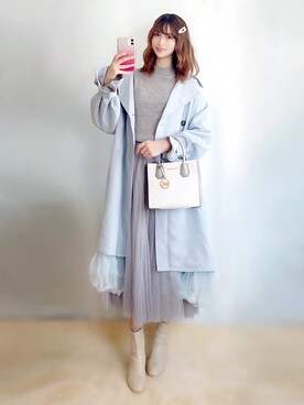 「sakishimatokyo（サキシマトーキョー）のアイテム（ニット/セーター）」を使った、まお♡さん（レディース・163cm）の冬コーディネート