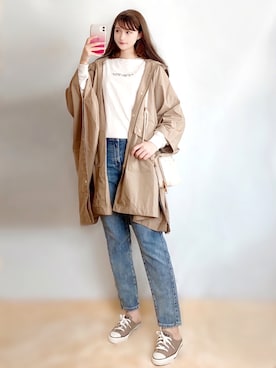 「something_jean」｜「アイテム（その他アウター）」を使った、まお♡さん（レディース・163cm）の春コーディネート