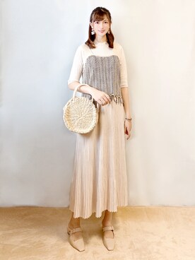 「LOWRYS FARM（ローリーズファーム）のフリンジビスチェ　947813（ベスト）」を使った、まお♡さん（レディース・163cm）の夏コーディネート