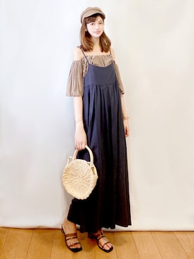 「URBAN RESEARCH ROSSO」｜「アイテム（オールインワン・サロペット）」を使った、まお♡さん（レディース・163cm）の夏コーディネート