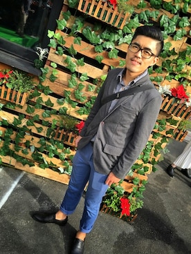 「ZALORA（-）のアイテム（ジャケット/アウター）」を使った、Micah Tsaiさん（メンズ・172cm）の冬コーディネート